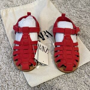 Zara Kids Cherry Red Gladiator Sandals